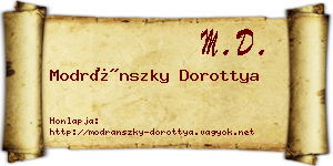 Modránszky Dorottya névjegykártya