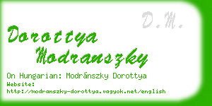 dorottya modranszky business card